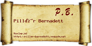 Pillár Bernadett névjegykártya