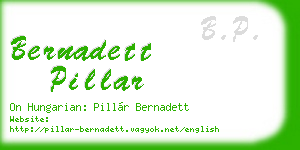 bernadett pillar business card